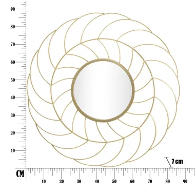 Lustro SUNFLOWER Ø 88x7 cm (wymiary lustra Ø 33 cm)